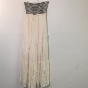 Flowy cream strapless dress from Merona